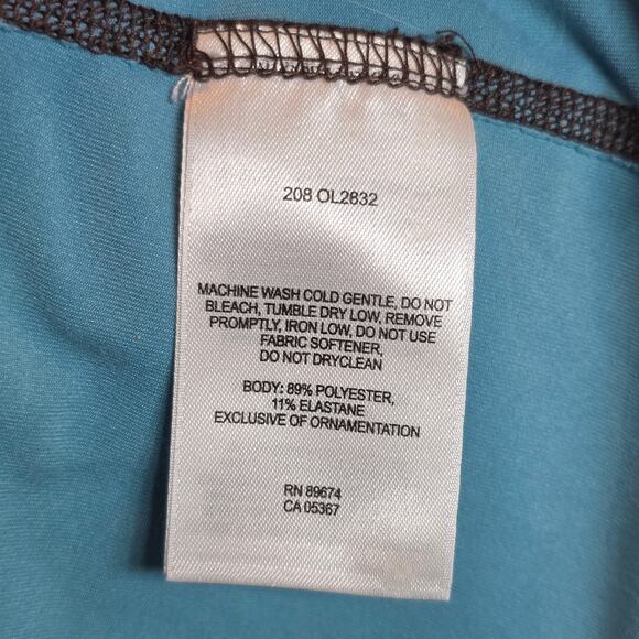 Mountain Hardwear Butter Button Layered Top Long Sleeve Womens Sz XL Teal Green - Picture 12 of 12